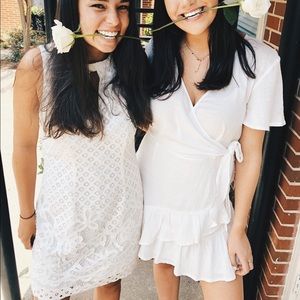 White ruffle princess polly dress